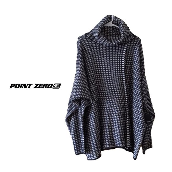 Point Zero Sweaters - Plus Size Cape Sweater With Long Sleeve